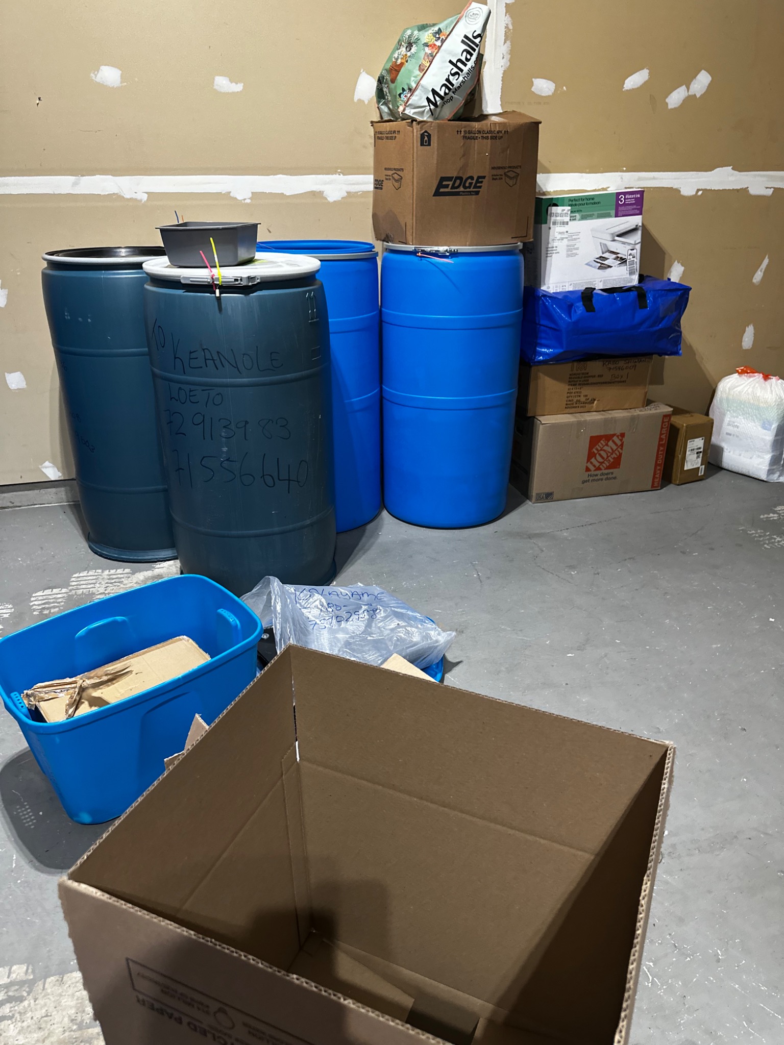 Boxes and barrels ready for shipment